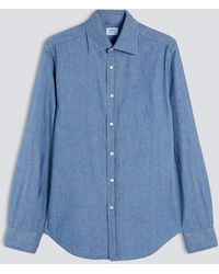 Aspesi - Hemd Aus Chambray Aus Japanischer Baumwolle - Lyst