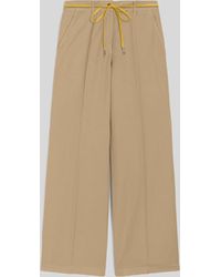 Aspesi - Hochbund-Hose Aus Baumwolle Und Leinen - Lyst