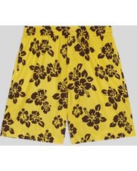 Aspesi - Bermuda-Shorts Aus Baumwolle Mit Hibiskus-Print - Lyst