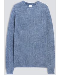 Aspesi - Pullover Aus Mohair Und Wolle Im Rippstrickmuster - Lyst