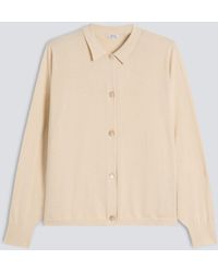 Aspesi - Strickjacke Mit Kragen Aus Einer Mischung Aus Baumwoll, Seide Und Leinen - Lyst