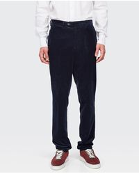 Button Fly Elasticated Waistband Mens Ben Sherman Luca Lounge Pants In Navy