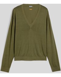 Aspesi - Pullover Aus Baumwolle Mit V-Ausschnitt - Lyst