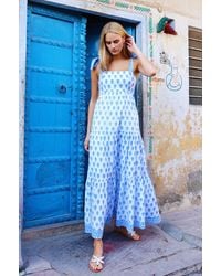 Aspiga - Ladies Sustainable Cotton Tabitha Maxi Strap Dress Summer Holiday Pineapple Pattern Xxs-Xl - Lyst