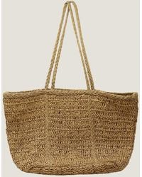 Aspiga - Ladies Sustainable Amalfi Raffia Stripe Clutch Natural Taupe - Lyst