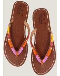 Aspiga - Sustainable Leather And Glass Beaded Handmade Sandals - Lyst