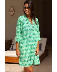 Aspiga - Ladies Sustainable Mila Shirt Tunic Dress Viscose Aztec Pattern Summer Holiday Beach Cover Up - Lyst
