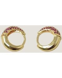 Ashiana Jewellery - Aspiga Ladies Sustainable Spark Huggie Earrings Ruby Gemstone Sizes - Lyst