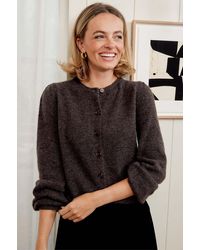 Aspiga - Alpaca Blend Puff Sleeve Wool Cardigan - Lyst