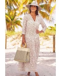 Aspiga - Ladies Sustainable Mykonos Maxi Dress Organic Cotton Summer Holiday Beach Cover Up Soft Cheetah Taupe - Lyst