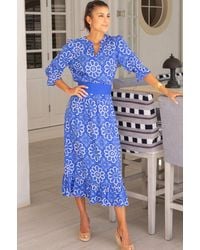 Aspiga - Sustainable Maeve Ecovero Viscose Summer Holiday Wedding Guest Evening Dress Floral Printed - Lyst