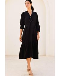 Aspiga - Sustainable Serena Cheesecloth Cotton Dress Summer Holiday Button Detailing - Lyst