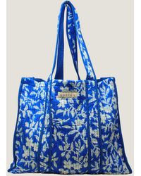 Aspiga - Ladies Sustainable Cotton Quilted Block Print Tote Bag Floral Summer Beach Botanical Flower - Lyst