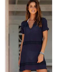 Aspiga - Sustainable Roxy Mini Kaftan Dress Cotton Lace Summer Holiday Beach Cover Up - Lyst