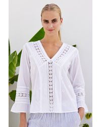 Aspiga - Valentina Organic Cotton Embroidered Lace Shirt | - Lyst