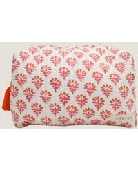 Aspiga - Sustainable Large Block Print Wash Bag Cotton Padded Floral Hot - Lyst