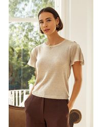 Aspiga - Sustainable Metallic Knit T-Shirt Viscose - Lyst