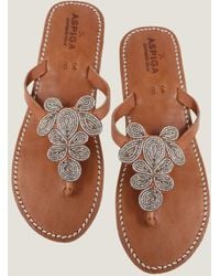 Aspiga - Sustainable Mia Kenyan Beaded Heel Sandals Leather And Glass Beads - Lyst
