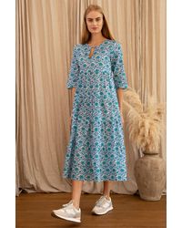 Aspiga - Ladies Sustainable Emma Dress Organic Cotton Floral Dianthus Print Summer - Lyst
