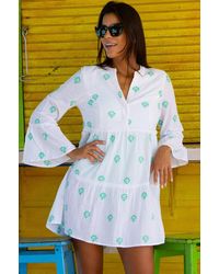 Aspiga - Sustainable Cristina Embroidered Kaftan Organic Cotton Summer Holiday Embroidery - Lyst
