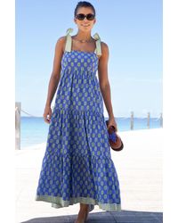 Aspiga - Ladies Sustainable Tabitha Printed Cotton Maxi Strap Dress Summer Holiday Wedding Guest Odisha Print - Lyst