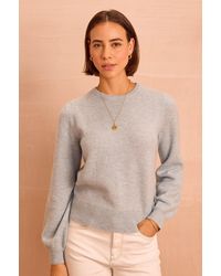 Aspiga - Alpaca Blend Puff Sleeve Wool Mix Jumper - Lyst