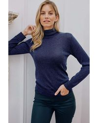 Aspiga - Ladies Sustainable Metallic Knitted Polo Top Viscose - Lyst