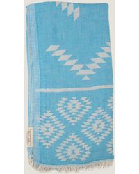 Aelia Anna - Aspiga Ladies Sustainable Cotton Pestemal Greek Absorbent Beach Towel Pattern - Lyst