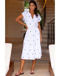 Aspiga - Sustainable Riley Cotton Dress Floral Embroider Summer Holiday - Lyst