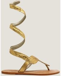 Aspiga - Sustainable Ankle Tie Cobra Sandals Leather - Lyst