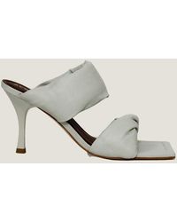 Alohas - Aspiga Ladies Ethical Leather Kitten Heel Twist Straps Sandal Heels - Lyst