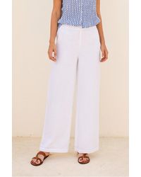 Aspiga - Ladies Sustainable Anna Wide Leg Trousers Summer Holiday Elasticated Waistband - Lyst