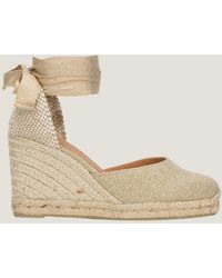 Castañer - Aspiga Ladies Sustainable Canvas Bluma Wedge Espadrilles Jute Canvas Tie - Lyst