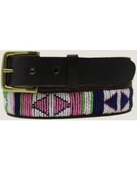 Aspiga - Sustainable Kenyan Beaded Belt Leather And Glass Beads Diamond Summer - Lyst
