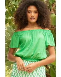 Aspiga - Ladies Sustainable Thin Cotton Ilana Organic Cotton Top Summer Holiday On Off The Shoulder - Lyst