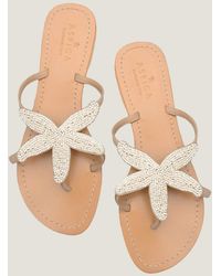 Aspiga - Ladies Sustainable Kenyan Beaded Starfish Sandals Summer Holiday Flip Flops - Lyst