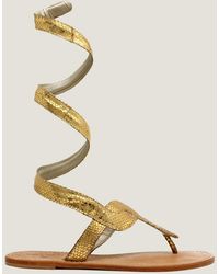 Aspiga - Sustainable Ankle Tie Cobra Sandals Leather - Lyst