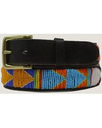 Aspiga - Sustainable Kenyan Beaded Maasai Belt Leather And Glass Beads Triangle - Lyst