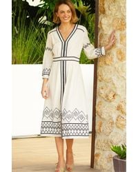 Aspiga - Sustainable Jamila Embroidered Organic Cotton Dress Summer Holiday Beach Cover Up - Lyst