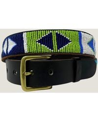 Aspiga - Sustainable Kenyan Beaded Belt Leather And Glass Beads Triangle - Lyst