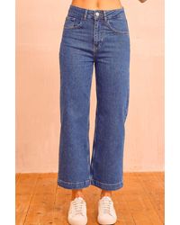 Aspiga - Ladies Sustainable Wide Leg Cropped Jeans Wash - Lyst