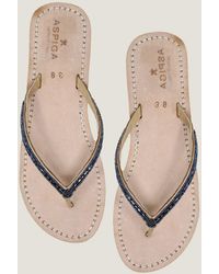 Aspiga - Kenyan Beaded Classic Flip Flops Leather Bullet Summer - Lyst