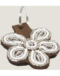 Aspiga - Sustainable Kenyan Beaded Flower Keyring Leather And Glass Gifting - Lyst