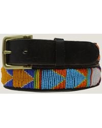 Aspiga - Sustainable Kenyan Beaded Maasai Belt Leather And Glass Beads Triangle - Lyst
