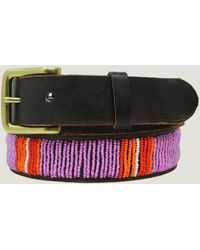 Aspiga - Sustainable Kenyan Beaded Belt Leather And Glass Beads Stripe Gifting - Lyst