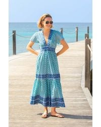 Aspiga - Ladies Sustainable Pippa Short Sleeve Organic Cotton Block Print Dress Buti - Lyst