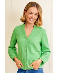 Aspiga - Sustainable Mina Organic Cotton Cheesecloth Summer Blouse - Lyst