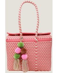 Un Pueblo - Aspiga Ladies Sustainable Bombon Mini Summer Tote Bag Woven/ Recycled Plastic - Lyst