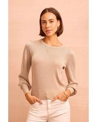 Aspiga - Ladies Sustainable Metallic Knit Crew Neck Jumper - Lyst