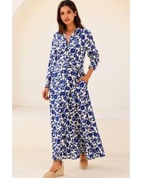 Aspiga - Sustainable Eliza Ecovero Viscose Summer Wedding Guest Evening Shirt Dress Floral Print - Lyst